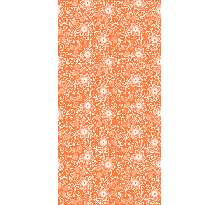 Papier peint floral motif paisley orange - TenStickers