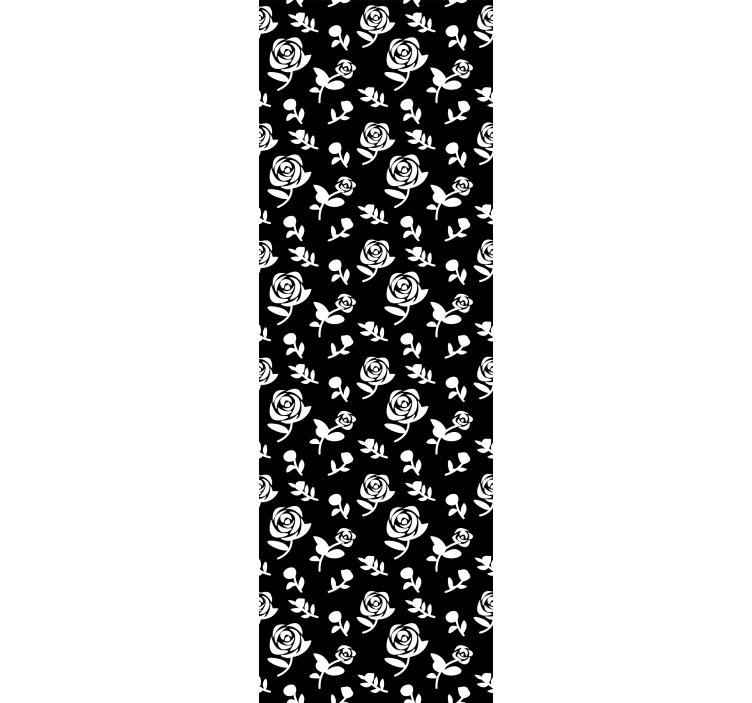 Papier peint ornemental motif floral monochrome - TenStickers