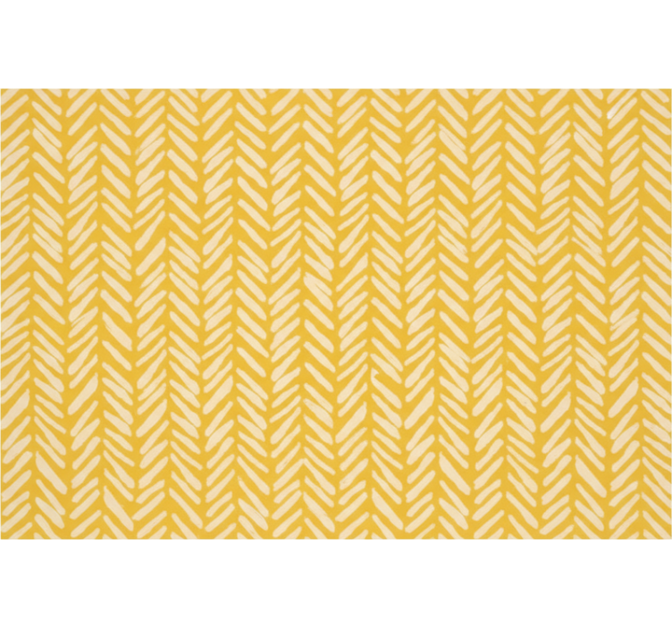 Papier peint salon chevron jaune en zigzag - TenStickers