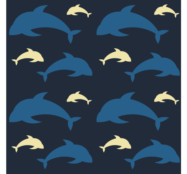 Papier peint chambre 3 dauphins dans la mer - TenStickers
