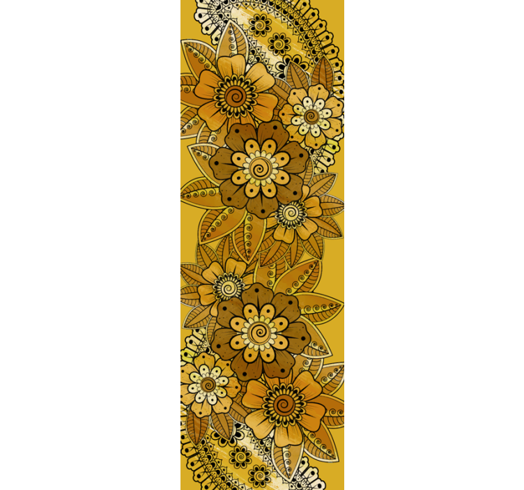 Papier peint fleurs style indien pailey - TenStickers