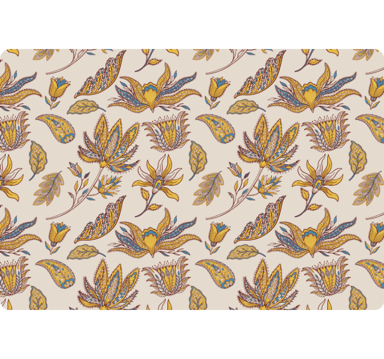 Papier peint floral ensemble de fleurs paisley - TenStickers