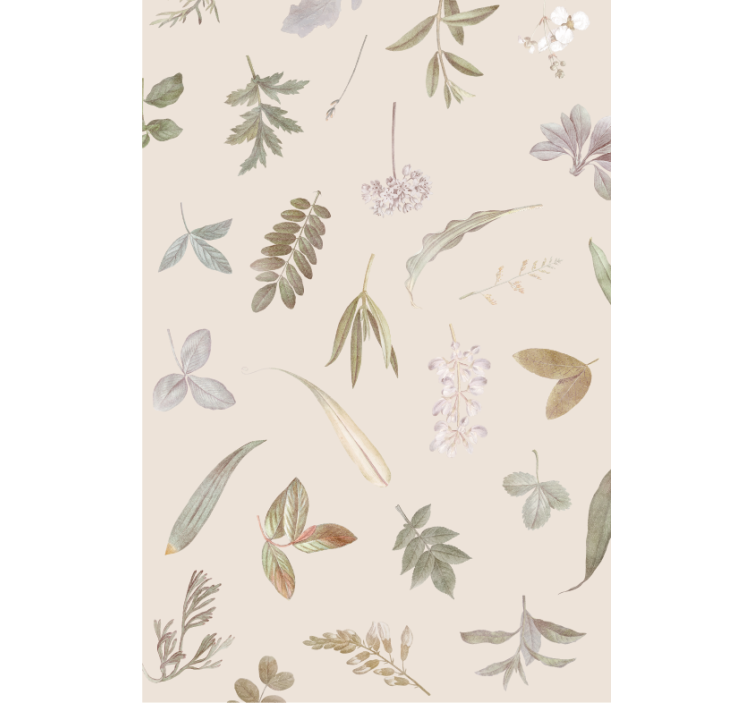 Papier peint feuilles motif floral superposé - TenStickers