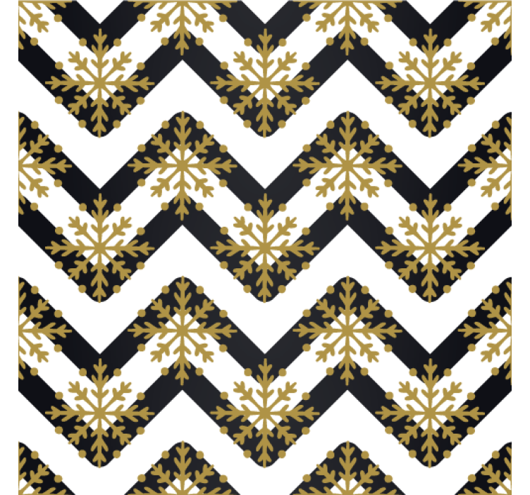 Papier peint ornemental motif floral chevron - TenStickers