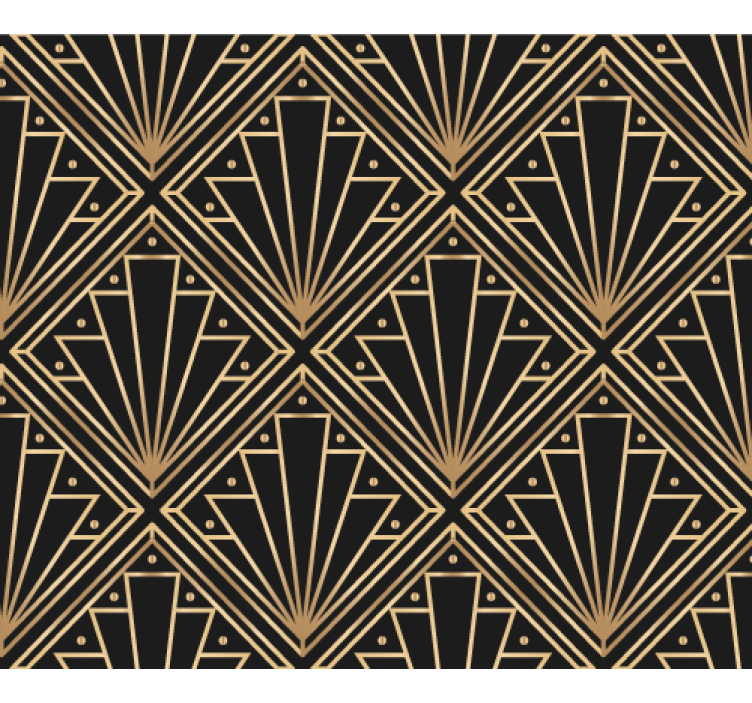 Papier peint motif motif décoratif doré et noir - TenStickers
