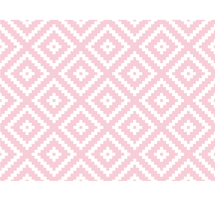 Papier peint motif carreaux roses géométriques - TenStickers