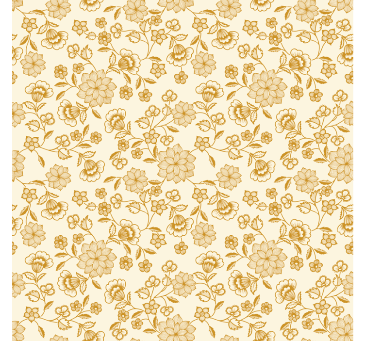 Papier peint salon floral orange cachemire - TenStickers