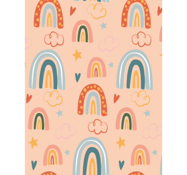 Papier peint chambre enfant arc-en-ciel pastel simple - TenStickers