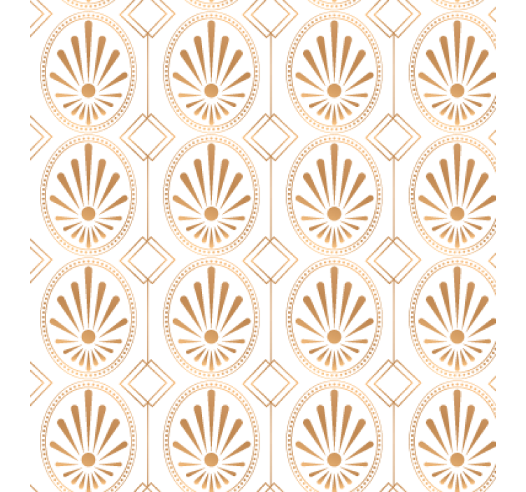 Papier peint motif art moderne blanc et doré - TenStickers