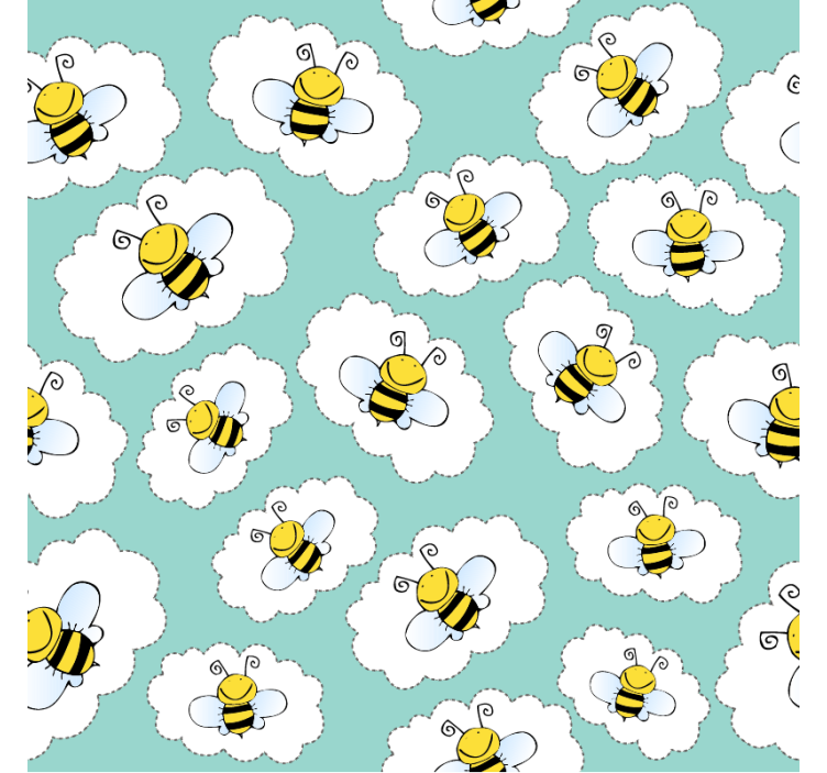 Papier peint chambre enfant nuages et abeilles - TenStickers