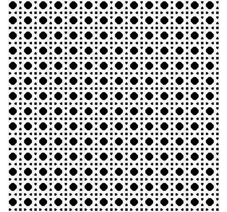 Papier peint motif cannage noir et blanc - TenStickers
