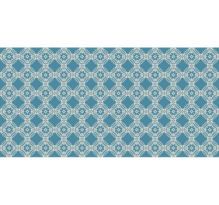 Papier peint motif bleu et blanc vintage antique - TenStickers