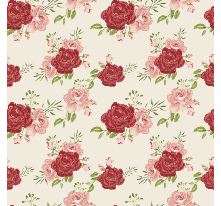 Papier peint floral roses gracieuses - TenStickers