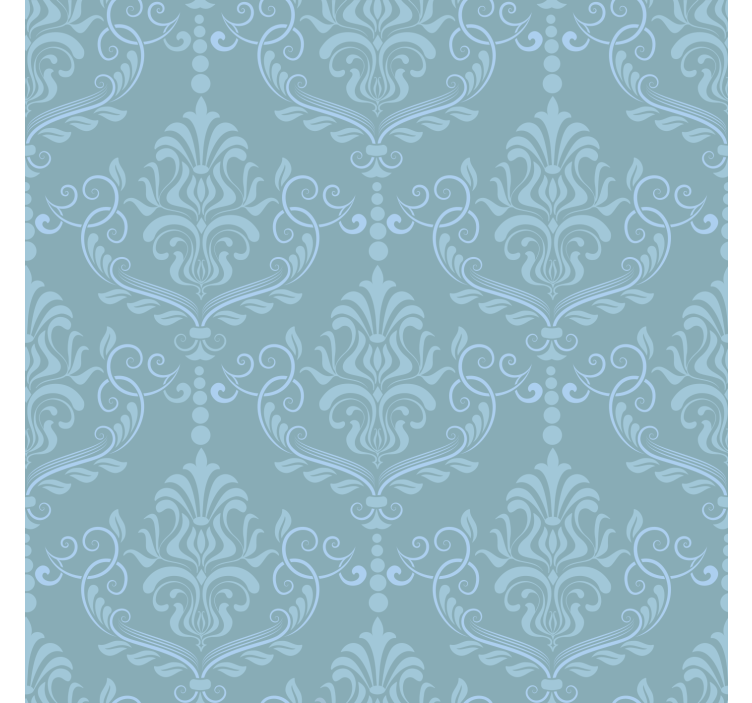 Papier peint chambre bleu baroque élégant - TenStickers