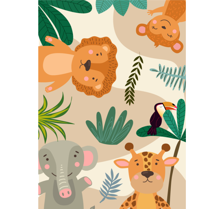 Papier peint animaux jungle nordique pour enfants - TenStickers