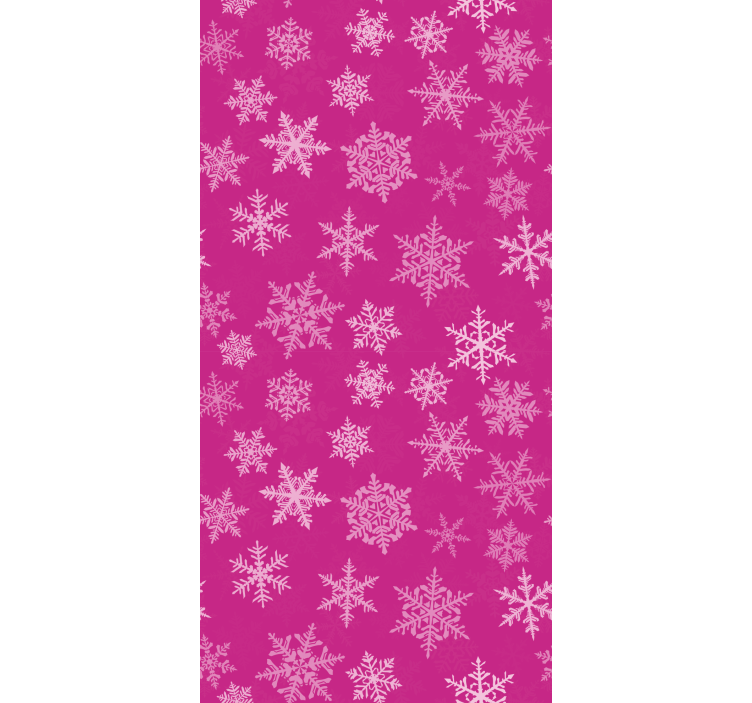 Papier peint chambre motif flocons de neige roses - TenStickers