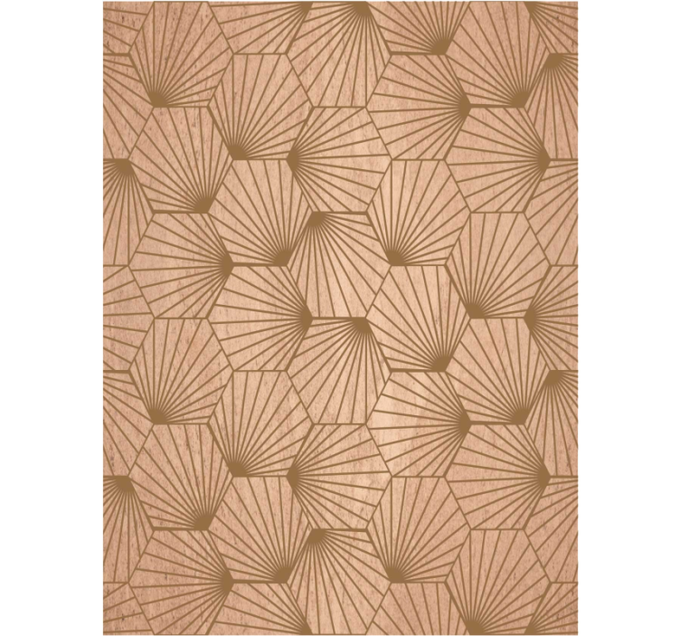 Papier peint salon lignes hexagonales brunes - TenStickers