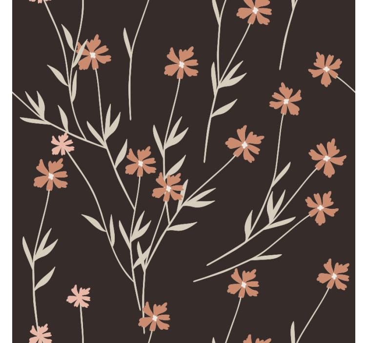 Papier peint motif fleurs brunes kallax - TenStickers