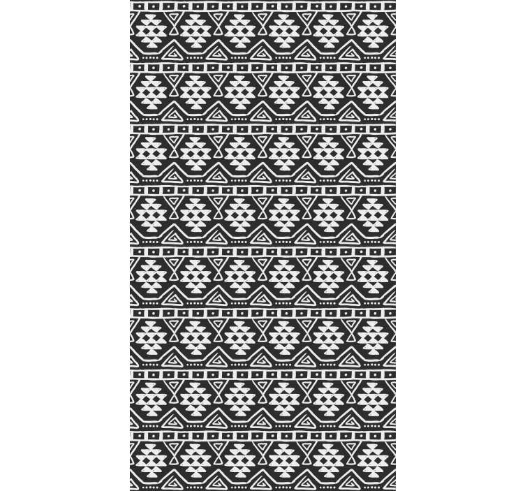 Papier peint motif motif bohème noir et blanc - TenStickers