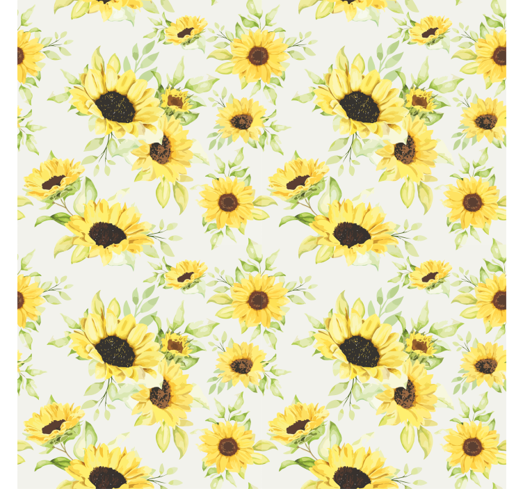 Papier peint motif motif tournesols aquarelle seamless - TenStickers