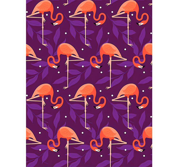 Papier peint oiseaux flamants roses tropicaux - TenStickers