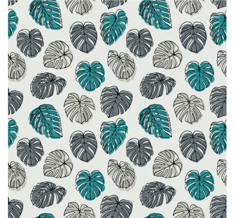 Papier peint chambre motif feuilles de monstera - TenStickers
