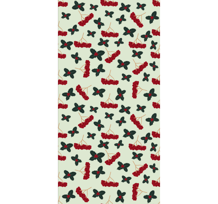Papier peint noel motif baies dessinées à la main - TenStickers