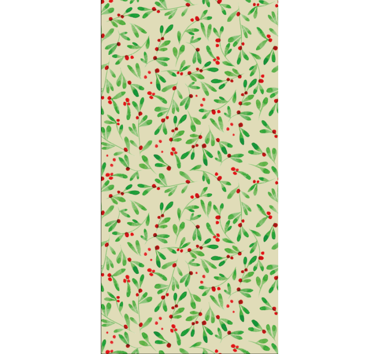 Papier peint noel motif baies de fête - TenStickers