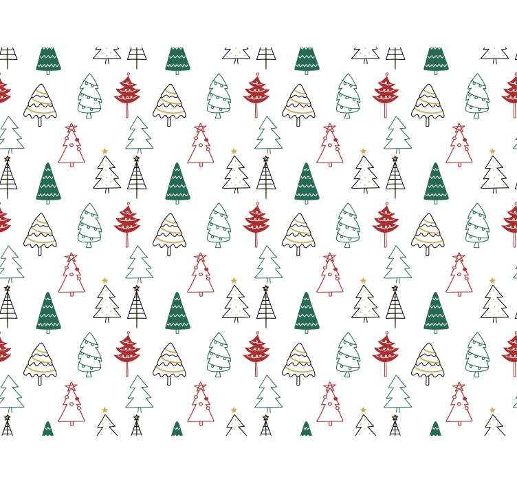Papier peint noel motif d'arbres festifs - TenStickers