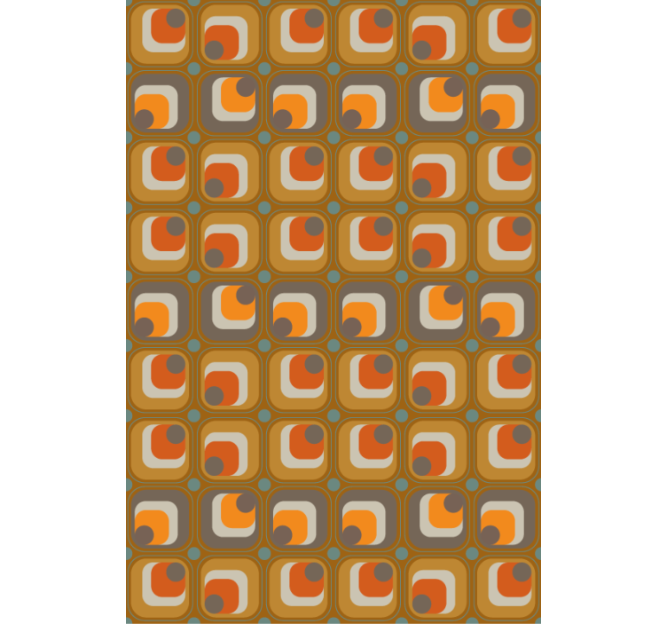 Papier peint bureau motif carrés rétro années 70 - TenStickers