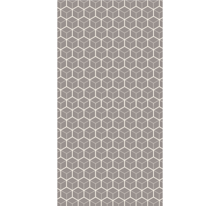 Papier peint bureau motif hexagone gris et blanc - TenStickers