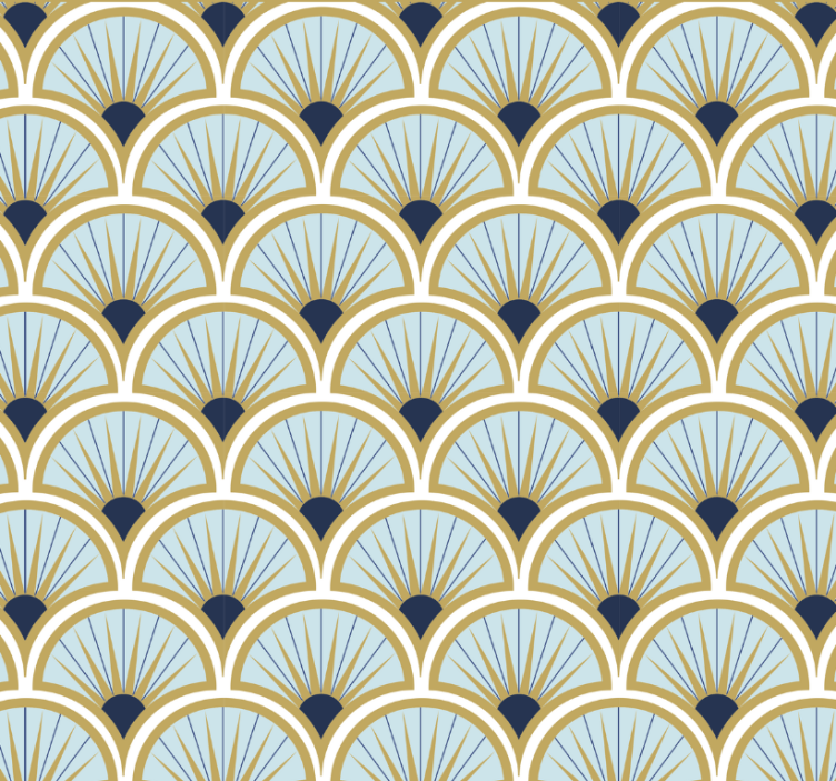Papier peint bureau motif éventail géométrique - TenStickers