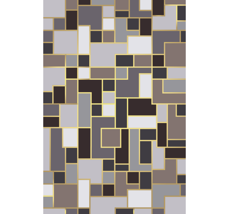 Papier peint couloir mosaïque de rectangles gris - TenStickers