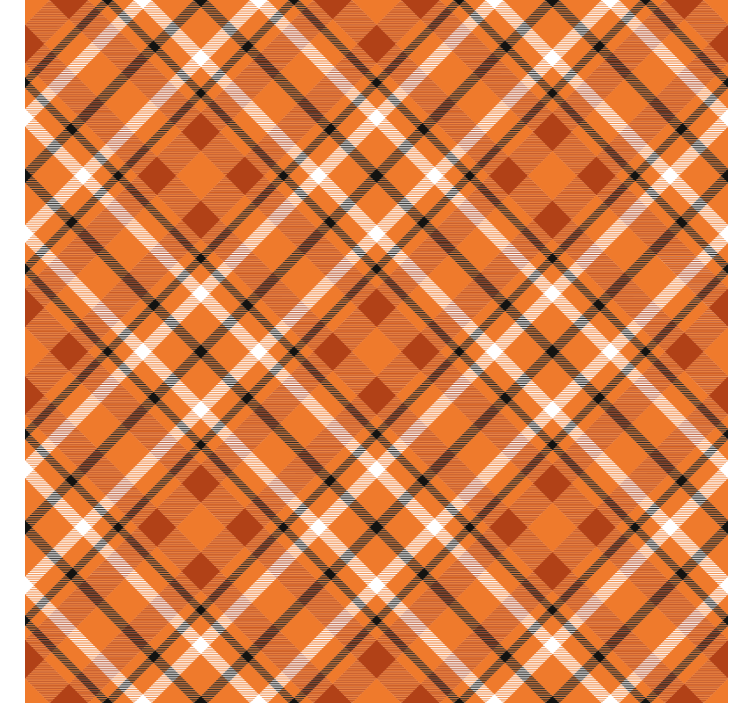 Papier peint couloir carrés orange à motifs marron - TenStickers