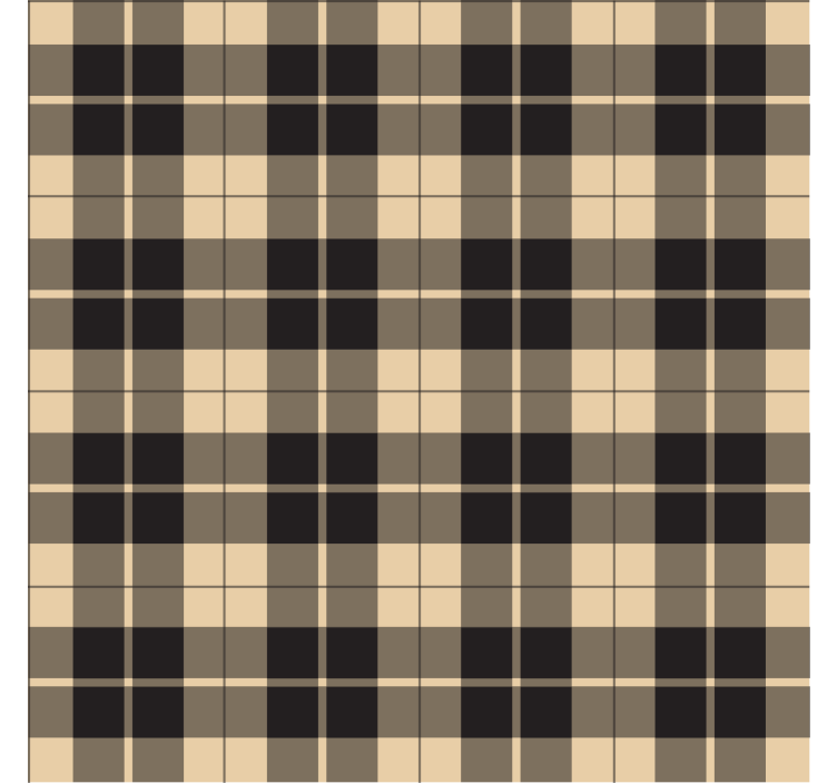 Papier peint couloir carrés beiges à motifs lignes noires - TenStickers