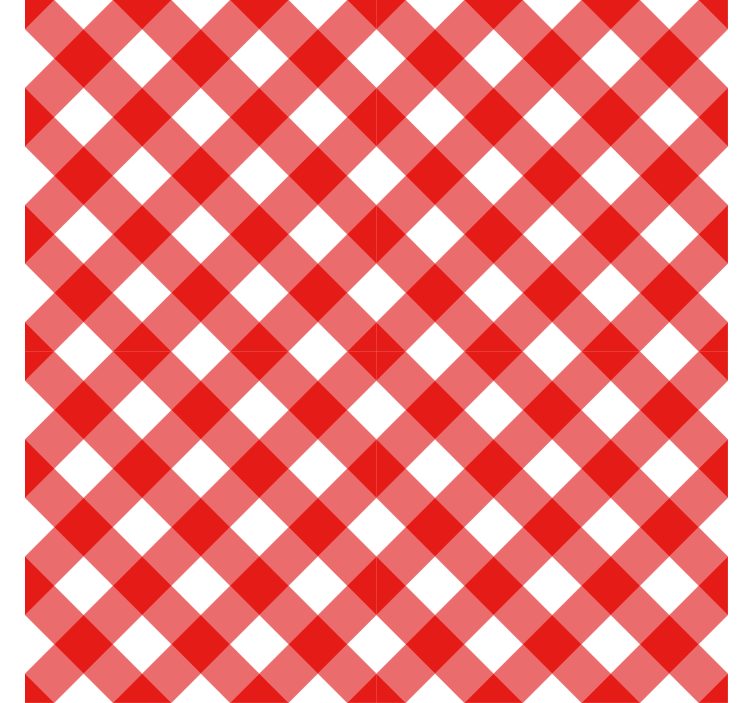 Papier peint couloir carrés rouges et blancs - TenStickers