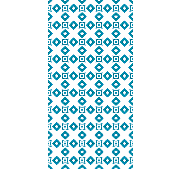 Papier peint couloir design géométrique bleu diamant - TenStickers
