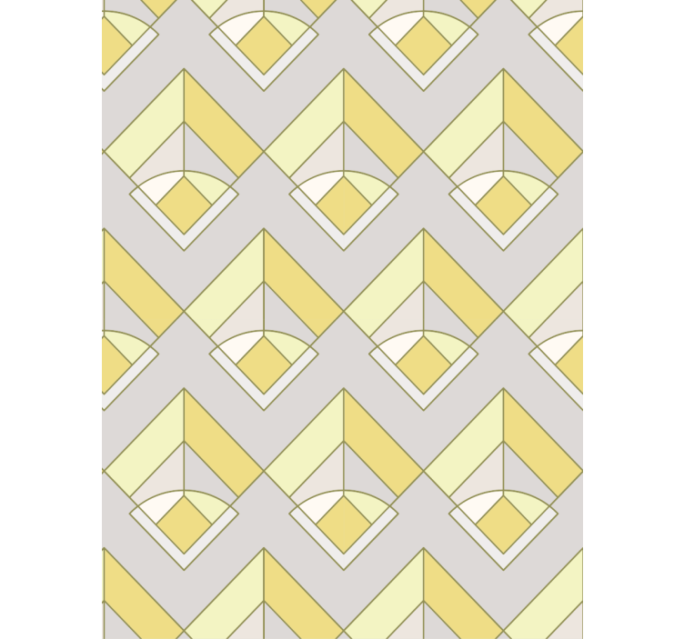 Papier peint géométrique motif jaune et gris - TenStickers
