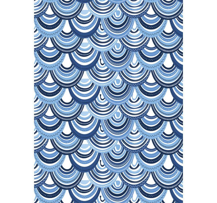 Papier peint géométrique motif vagues - TenStickers