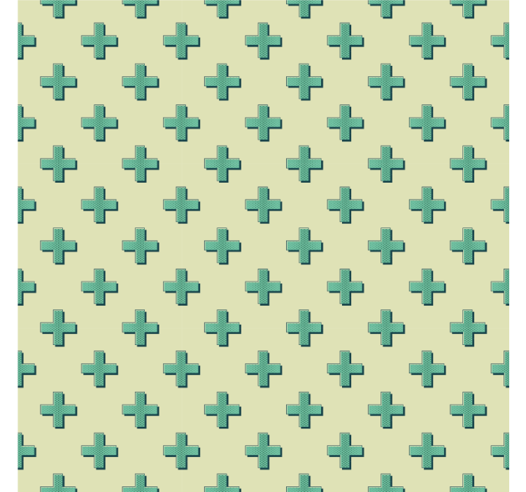 Papier peint géométrique mint plus formes - TenStickers