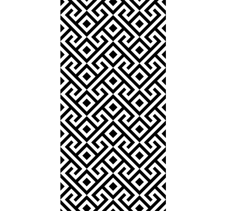 Papier peint géométrique motif noir et blanc audacieux - TenStickers
