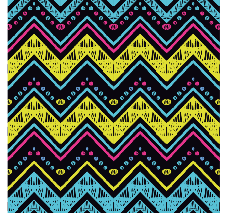 Papier peint géométrique motif chevrons vibrants - TenStickers