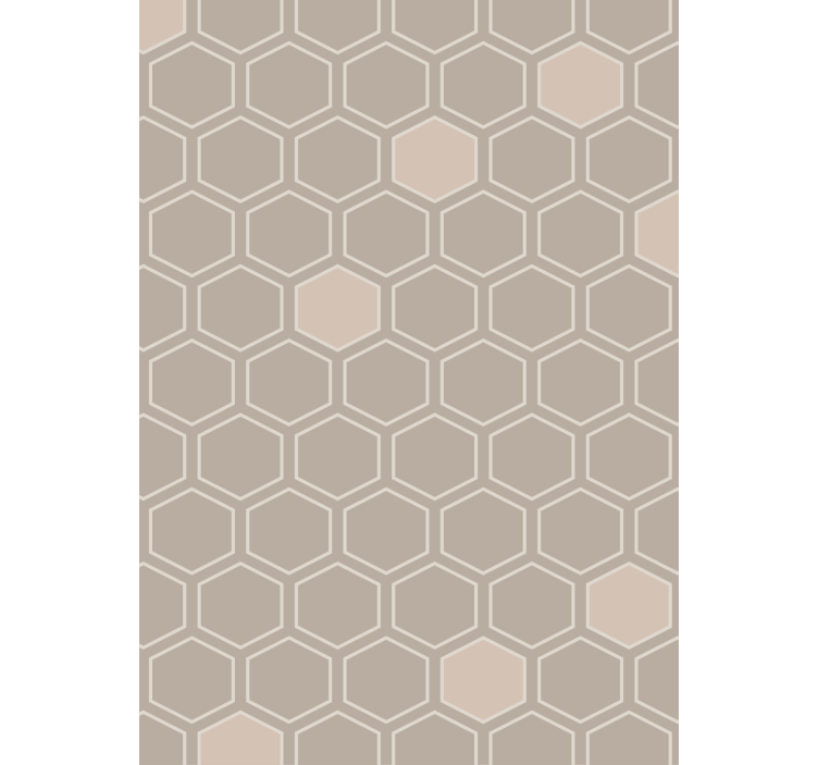 Papier peint géométrique hexagones beiges - TenStickers