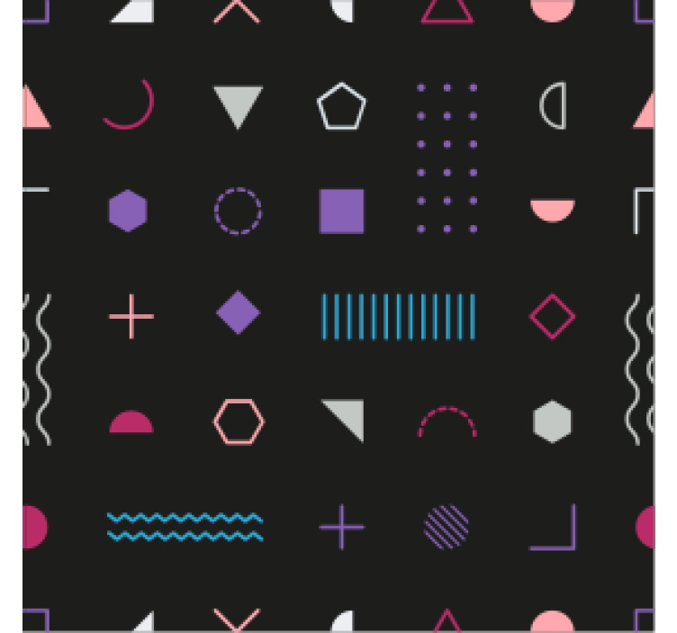 Papier peint géométrique formes ludiques - TenStickers