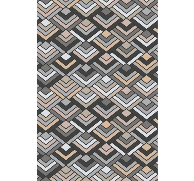 Papier peint géométrique formes chevrons superposées - TenStickers