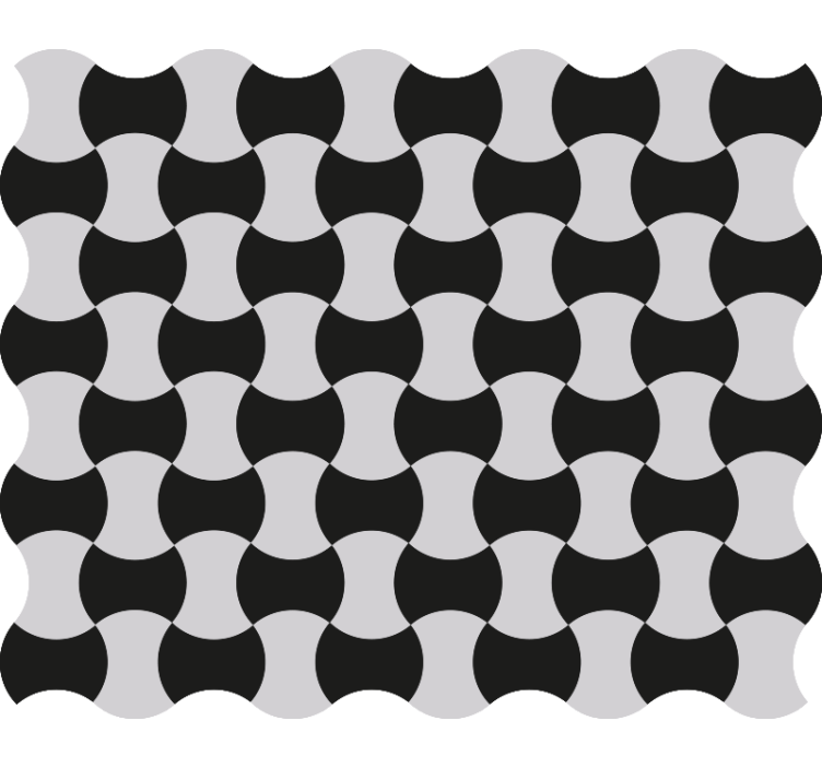 Papier peint géométrique courbes noires et blanches - TenStickers