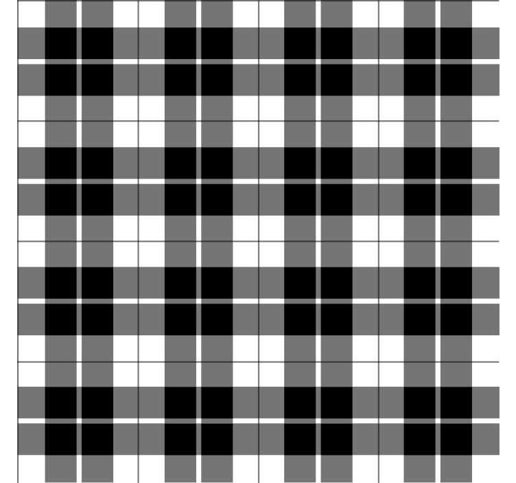Papier peint géométrique à carreaux noir et blanc - TenStickers