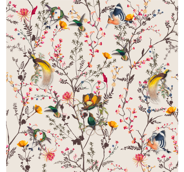 Papier peint nature design floral naturaliste - TenStickers