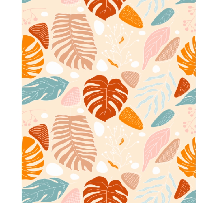 Papier peint nature feuille colorée - TenStickers