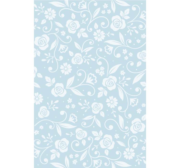 Papier peint nature ornement de fleurs bleues - TenStickers